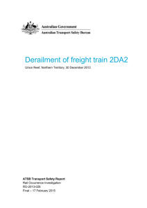 Derailment of freight train 2DA2, Union Reef, Northern Territory, 30