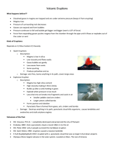 Eruptions Notes - Madison County Schools