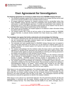 User Agreement for Investigators Form