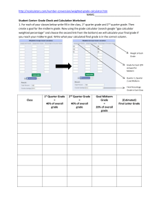 NAME: Student Center: Grade Check and Calculation Worksheet 1
