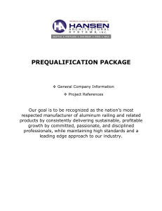PREQUALIFICATION PACKAGE - Hansen Architectural Systems