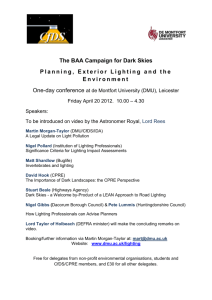 The BAA Campaign for Dark Skies Planning, Exterior Lighting and