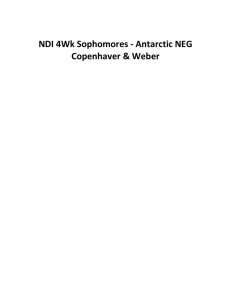 NDI 4Wk Sophomores - Antarctic NEG Copenhaver & Weber
