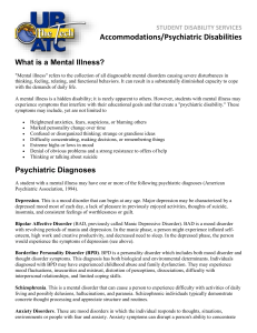 Psychiatric Symptoms Accommodations