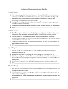 Institutional Assessment Model Checklist