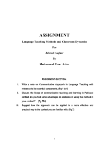 Definition of Communicative Language Teaching - Nam