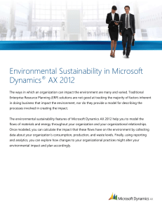 Environmental Sustainability in Microsoft Dynamics AX 2012