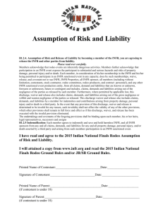 INFR liability and ground rules sign sheet 2015