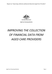 Report on Improving the Collection of Financial Data from Aged
