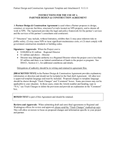 Design and Construction Agreement Template and Attachment E