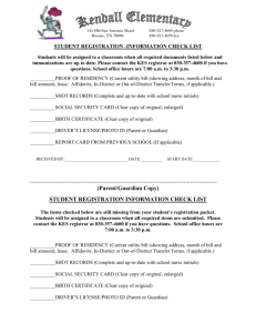 student registration information check list