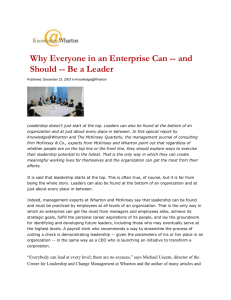 Why Everyone in an Enterprise Can -- and Should -
