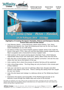 6 Night Scenic Cruise Picton – Havelock 18-24