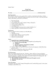 Student Name: Teenage Issues Class Description & Guidelines Mr