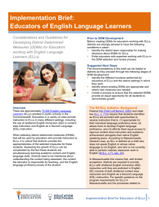 Before creating DDMs for educators working with ELLs, districts are