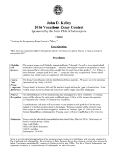 Serra Club Vocations Essay Contest Information and Forms
