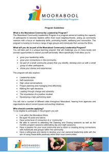 Program Guidelines What is the Moorabool Community Leadership