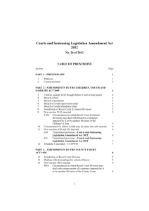 Courts and Sentencing Legislation Amendment Act 2012