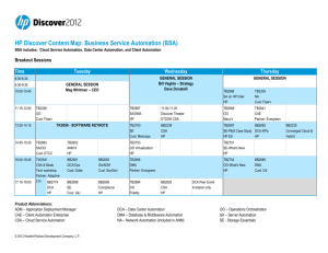 HP Discover Content Map: Business Service Automation (BSA)