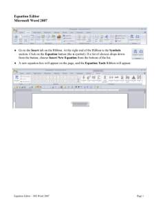 To Add Equation Editor to Word toolbars: