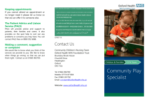 When is the Community Play Specialist available to visit?