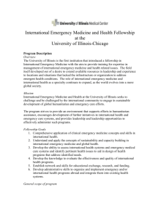 International Emergency Medicine and Health Fellowship at the