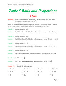Topic 5 Ratio and Proportions
