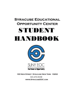 Student Handbook - Syracuse Educational Opportunity Center