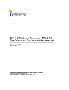 State Summary 2014 MCAS-Alt - Massachusetts Department of
