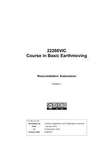 Course in Basic Earthmoving * 22266VIC