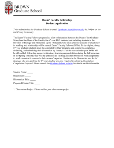 Deans` Faculty Fellowship Student Application Form