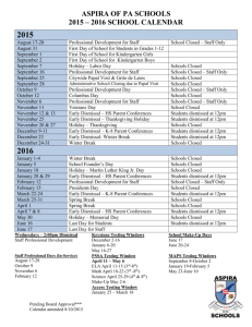 ASPIRA Schools Calendar 15-16