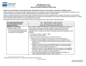 CPSA Attachment 3.14.5 Prior Authorization Criteria BH Residential