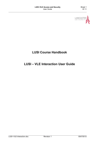 LUSI – VLE Interaction User Guide