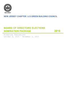 USGBCNJ 2016 Board of Directors Nomination Package