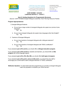 Fall 2014 – Language Education Policy Handout - CUNY