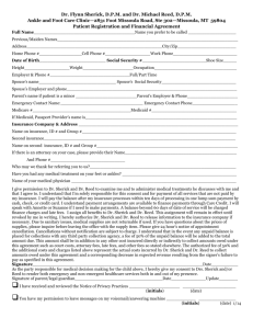 Patient Information Form - Ankle & Foot Care Clinic
