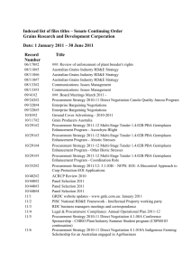 Date: 1 January 2011 - Grains Research & Development Corporation