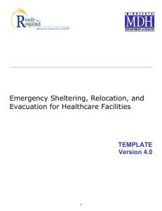 Emergency Sheltering, Relocation, and Evacuation for Healthcare