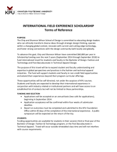 INTERNATIONAL FIELD EXPERIENCE SCHOLARSHIP Terms of
