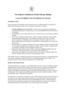 Funerals in Spain: a facts sheet - Anglican Chaplaincy of Saint