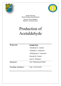 Commercial processes for the production of acetaldehyde