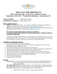 How to Submit Abstract - Texas Society of Plastic Surgeons