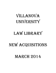 New Library Acquisitions – March 2014