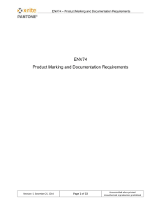 Product Marking and Documentation - X