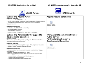 NADE Award for Outstanding Service to Developmental