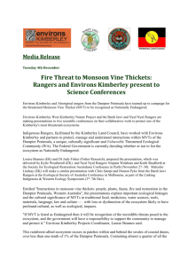 Media Release - Fire Threat to Monsoon Vine Thickets
