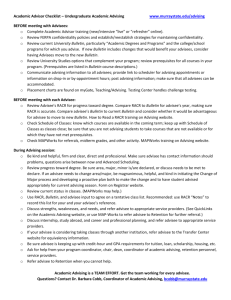 Academic Advisor Checklist