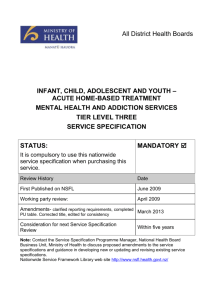 Infant, Child, Adolescent and Youth Acute Home Based Treatment