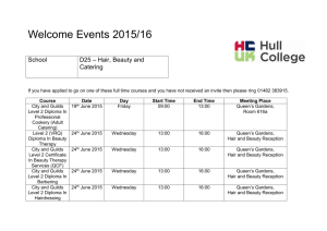 Welcome Events 2015/16 School D25 – Hair, Beauty and Catering If